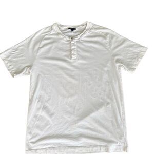 Theory T Shirt Venn Henley Short Sleeve T Shirt White Large